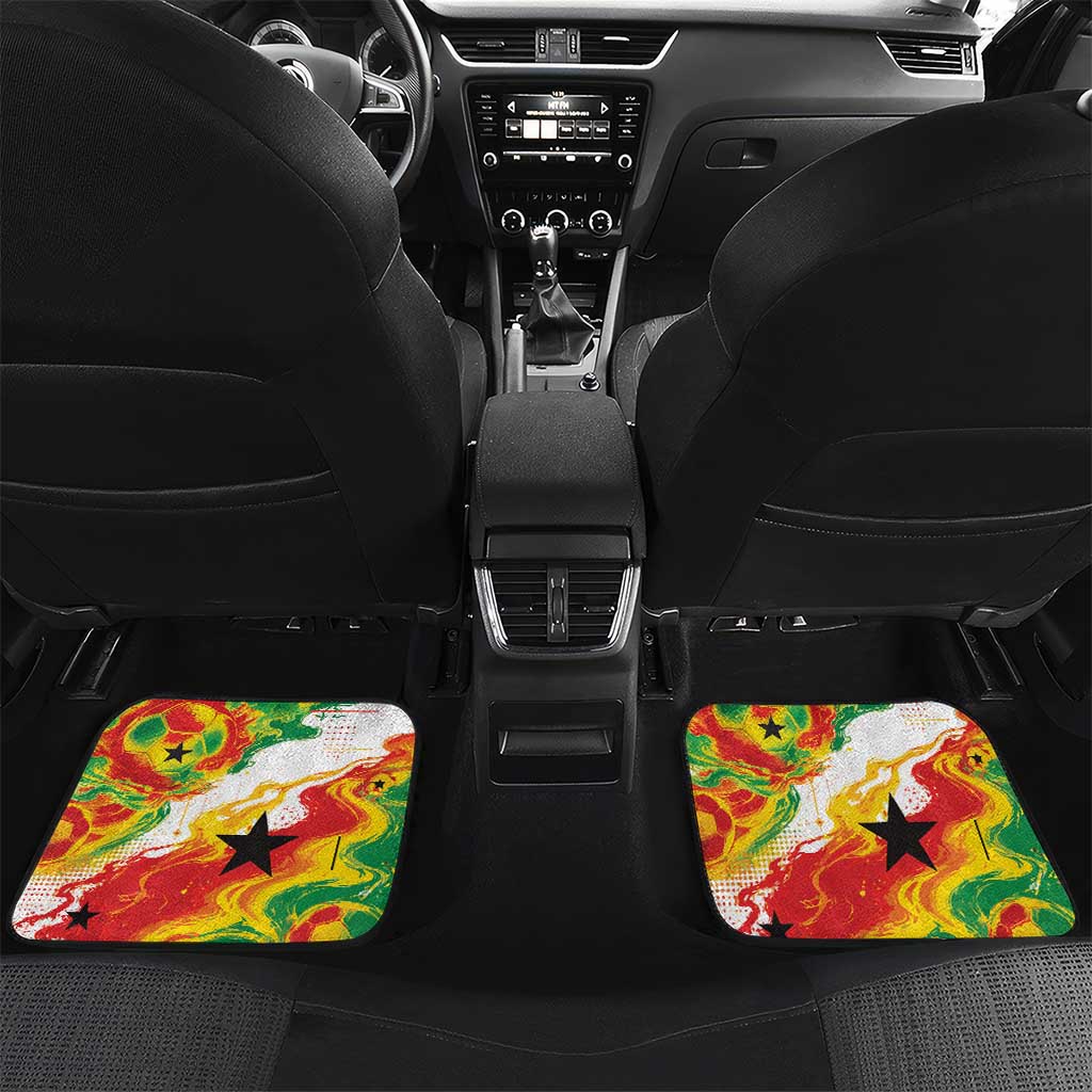 Custom Ghana Football Car Mats African Pride Flag Colors Flame