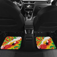 Custom Ghana Football Car Mats African Pride Flag Colors Flame