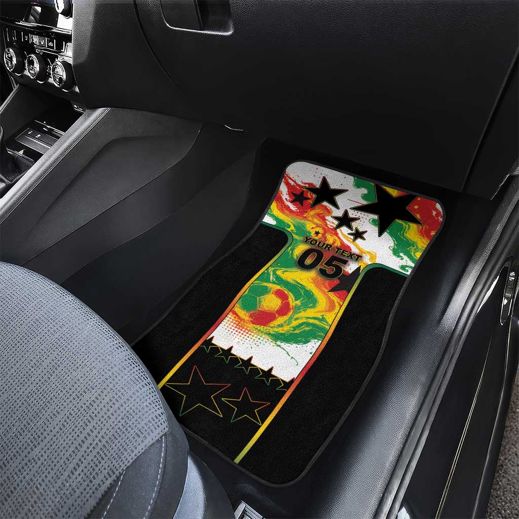 Custom Ghana Football Car Mats African Pride Flag Colors Flame