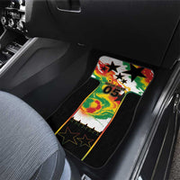 Custom Ghana Football Car Mats African Pride Flag Colors Flame