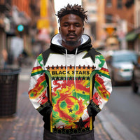 Custom Ghana Football Hoodie African Pride Flag Colors Flame