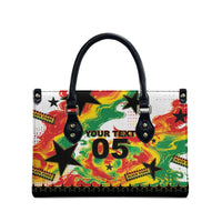 Custom Ghana Football Leather Bag African Pride Flag Colors Flame