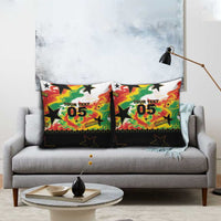 Custom Ghana Football Pillow Cover African Pride Flag Colors Flame