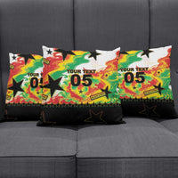 Custom Ghana Football Pillow Cover African Pride Flag Colors Flame
