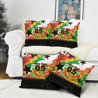 Custom Ghana Football Pillow Cover African Pride Flag Colors Flame