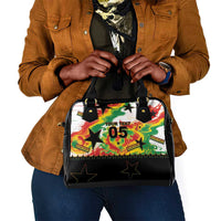 Custom Ghana Football Shoulder Handbag African Pride Flag Colors Flame