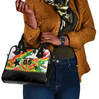 Custom Ghana Football Shoulder Handbag African Pride Flag Colors Flame