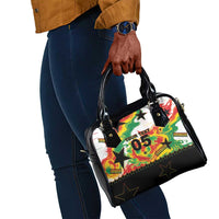 Custom Ghana Football Shoulder Handbag African Pride Flag Colors Flame