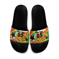 Custom Ghana Football Slide Sandals African Pride Flag Colors Flame
