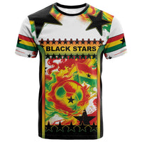 Custom Ghana Football T shirt African Pride Flag Colors Flame