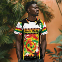 Custom Ghana Football T shirt African Pride Flag Colors Flame
