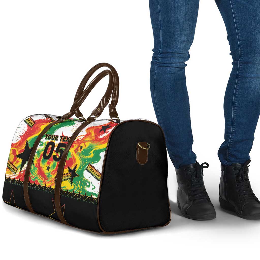 Custom Ghana Football Travel Bag African Pride Flag Colors Flame