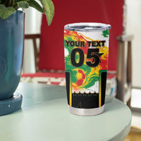 Custom Ghana Football Tumbler Cup African Pride Flag Colors Flame