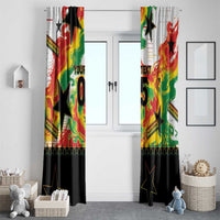Custom Ghana Football Window Curtain African Pride Flag Colors Flame