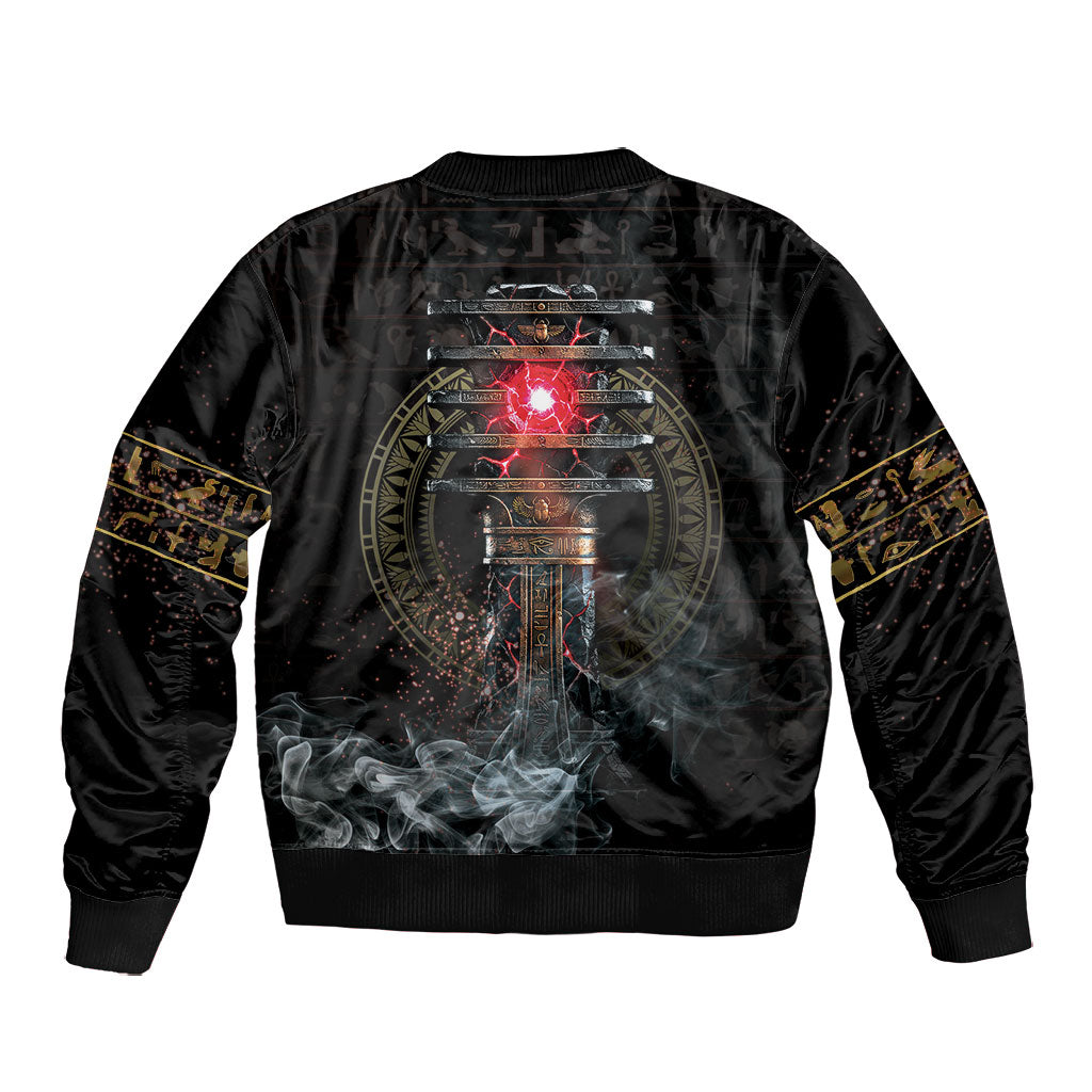 Egypt Djed Bomber Jacket Glow Smoky Dark Style
