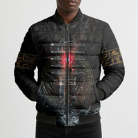 Egypt Djed Bomber Puffer Jacket Glow Smoky Dark Style