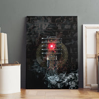 Egypt Djed Canvas Wall Art Glow Smoky Dark Style