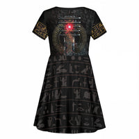 Egypt Djed Kid Short Sleeve Dress Glow Smoky Dark Style