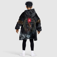 Egypt Djed Kid Wearable Blanket Hoodie Glow Smoky Dark Style