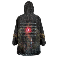 Egypt Djed Kid Wearable Blanket Hoodie Glow Smoky Dark Style
