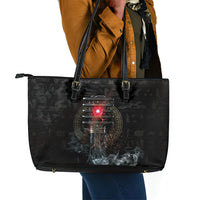 Egypt Djed Leather Tote Bag Glow Smoky Dark Style
