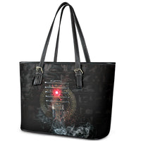 Egypt Djed Leather Tote Bag Glow Smoky Dark Style