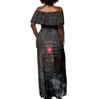 Egypt Djed Off Shoulder Maxi Dress Glow Smoky Dark Style