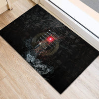 Egypt Djed Rubber Doormat Glow Smoky Dark Style