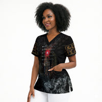 Egypt Djed Scrub Top Glow Smoky Dark Style