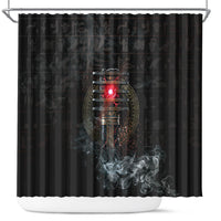 Egypt Djed Shower Curtain Glow Smoky Dark Style