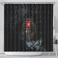 Egypt Djed Shower Curtain Glow Smoky Dark Style