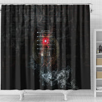 Egypt Djed Shower Curtain Glow Smoky Dark Style