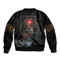 Egypt Djed Sleeve Zip Bomber Jacket Glow Smoky Dark Style