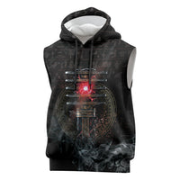 Egypt Djed Sleeveless Hoodie Glow Smoky Dark Style