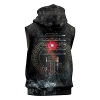 Egypt Djed Sleeveless Zip Hoodie Glow Smoky Dark Style