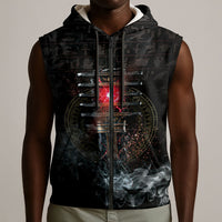 Egypt Djed Sleeveless Zip Hoodie Glow Smoky Dark Style
