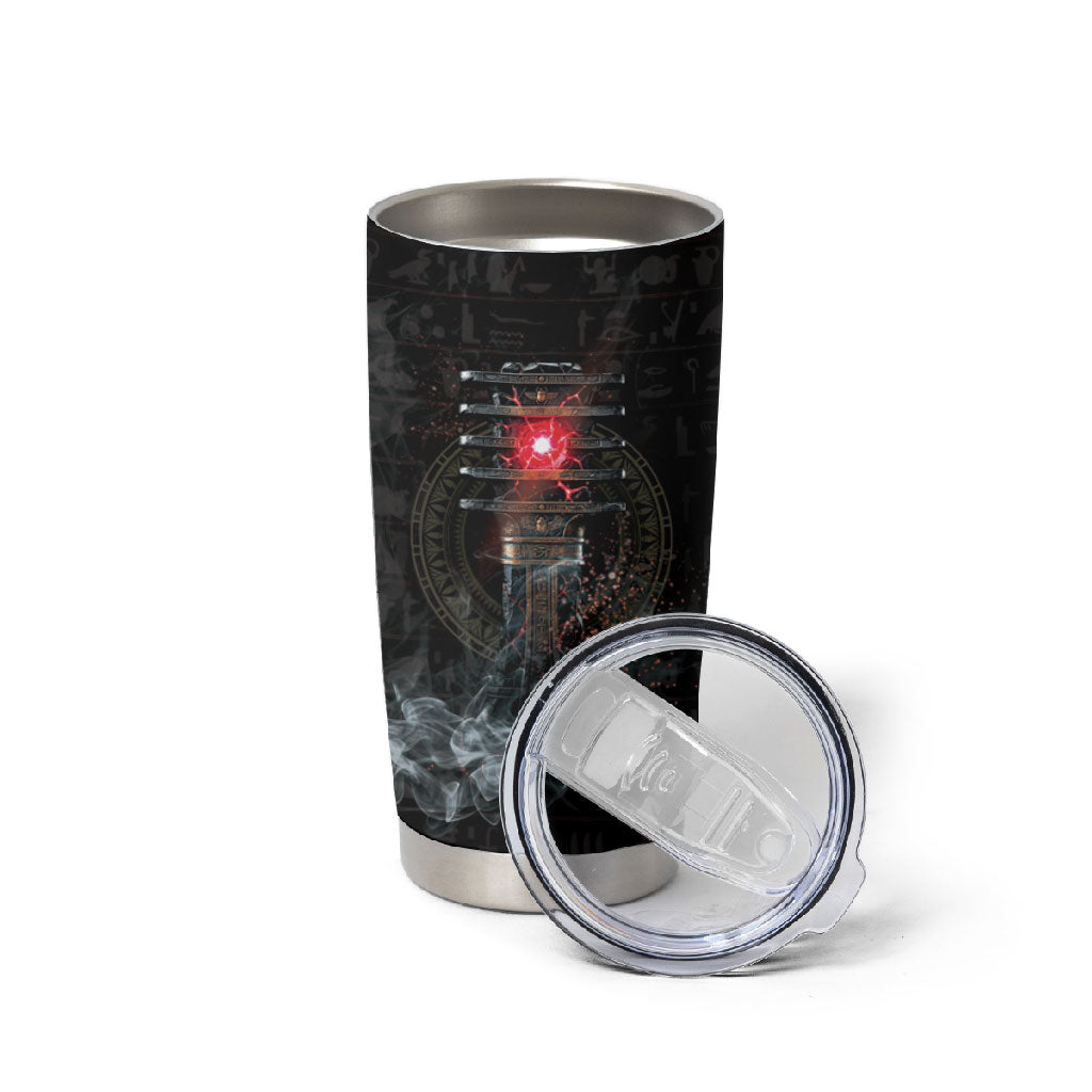 Egypt Djed Tumbler Cup Glow Smoky Dark Style