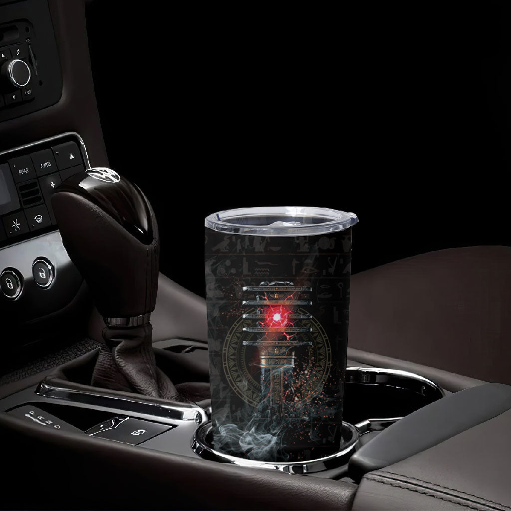 Egypt Djed Tumbler Cup Glow Smoky Dark Style