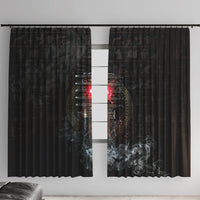 Egypt Djed Window Curtain Glow Smoky Dark Style