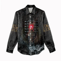 Egypt Djed Women Casual Shirt Glow Smoky Dark Style