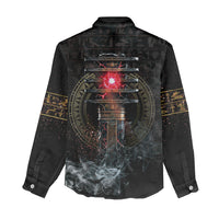 Egypt Djed Women Casual Shirt Glow Smoky Dark Style