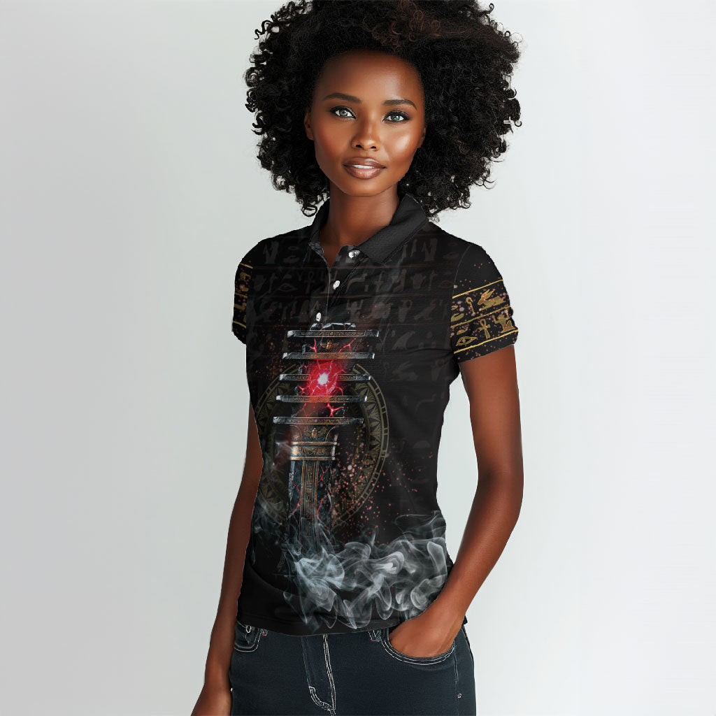 Egypt Djed Women Polo Shirt Glow Smoky Dark Style