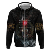 Egypt Djed Zip Hoodie Glow Smoky Dark Style