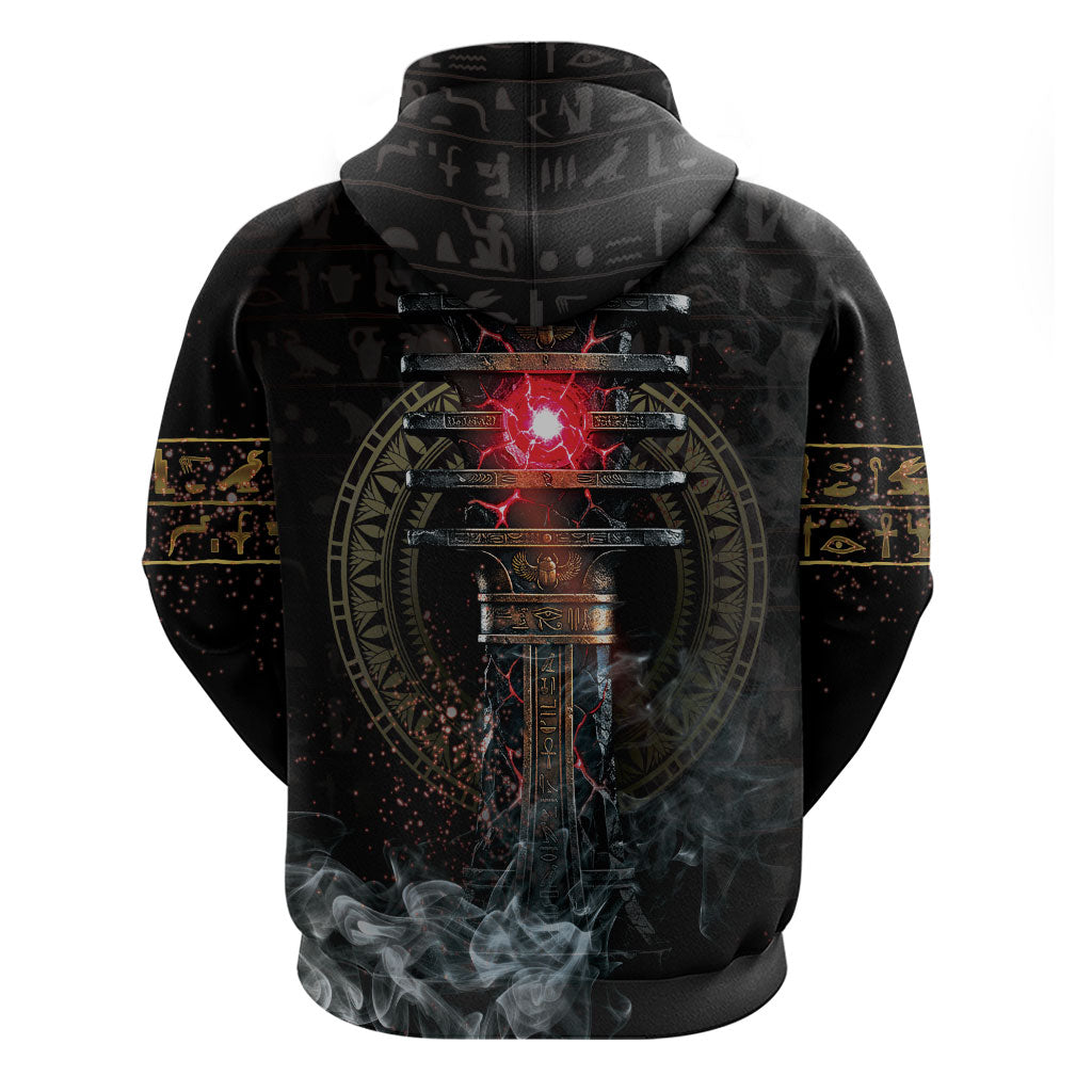 Egypt Djed Zip Hoodie Glow Smoky Dark Style