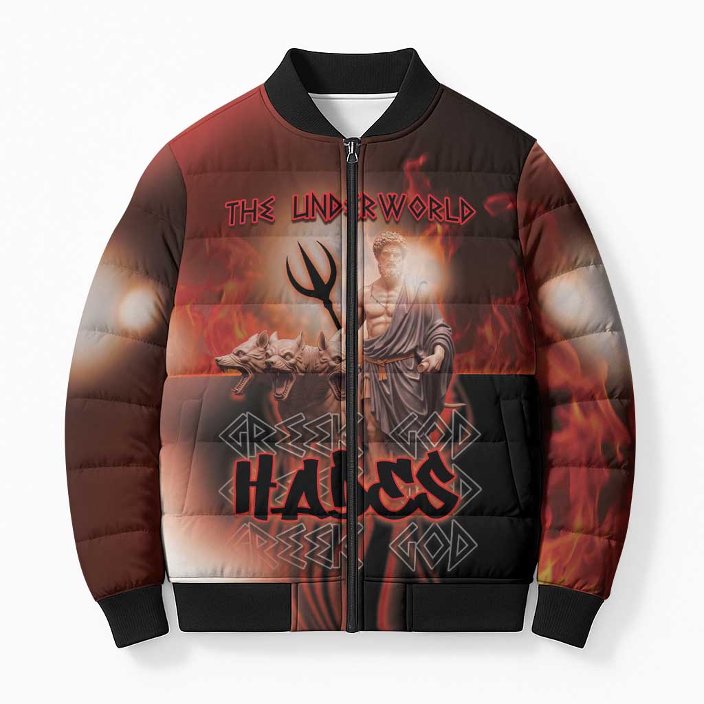 Ancient Greek Hades Bomber Puffer Jacket King Of The Underworld - Wonder Print Shop