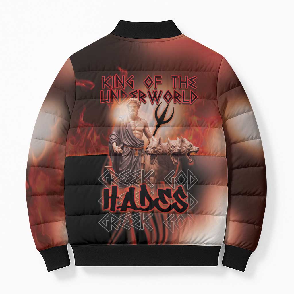 Ancient Greek Hades Bomber Puffer Jacket King Of The Underworld - Wonder Print Shop