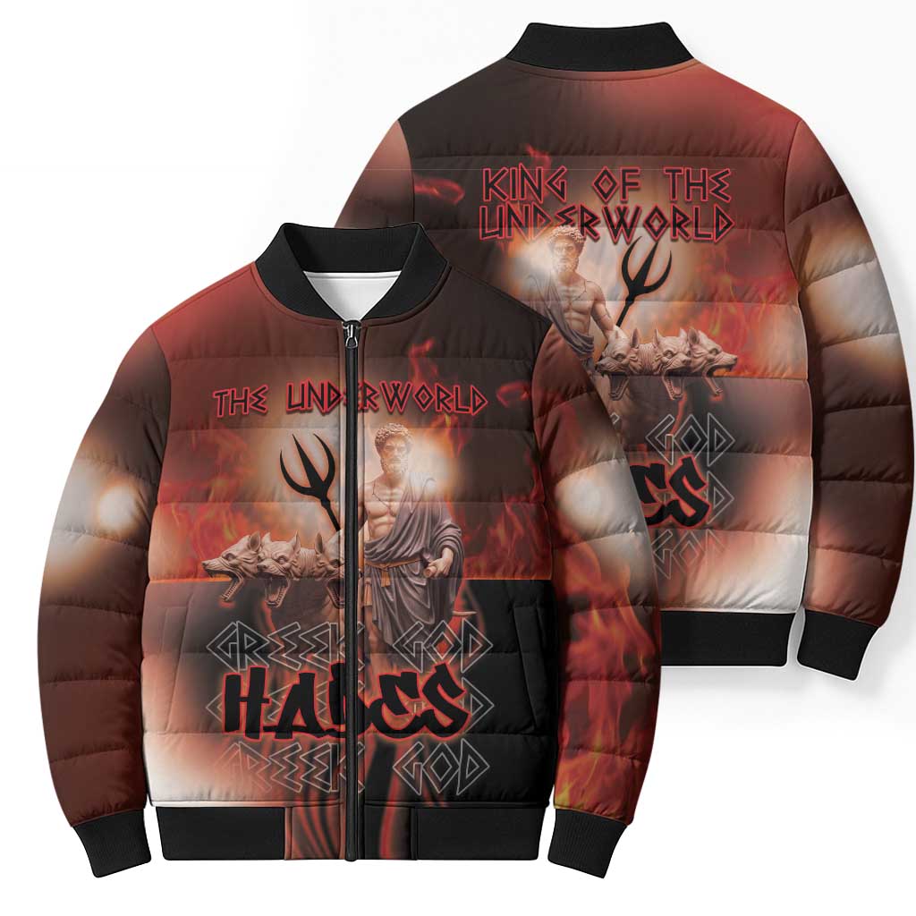 Ancient Greek Hades Bomber Puffer Jacket King Of The Underworld - Wonder Print Shop