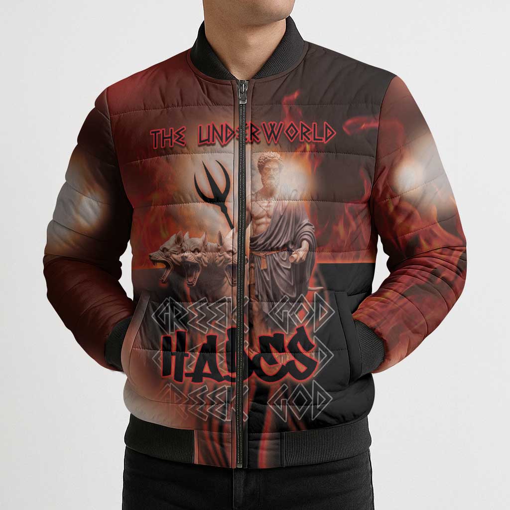 Ancient Greek Hades Bomber Puffer Jacket King Of The Underworld - Wonder Print Shop
