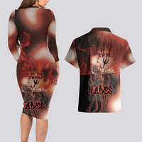 Ancient Greek Hades Couples Matching Long Sleeve Bodycon Dress and Hawaiian Shirt King Of The Underworld - Wonder Print Shop