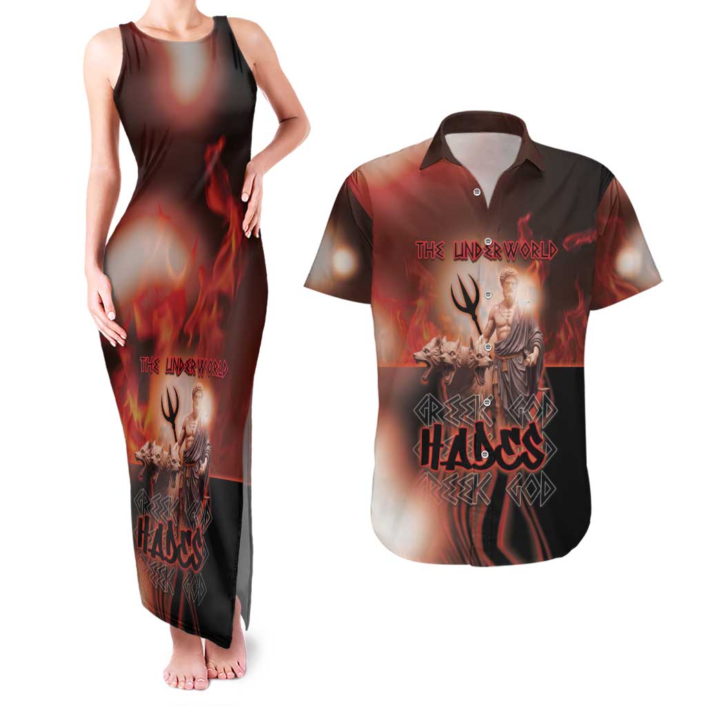 Ancient Greek Hades Couples Matching Tank Maxi Dress and Hawaiian Shirt King Of The Underworld - Wonder Print Shop